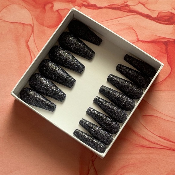 NOVA NAILS | “GRAPHITE” Long Coffin - Picture 1 of 1